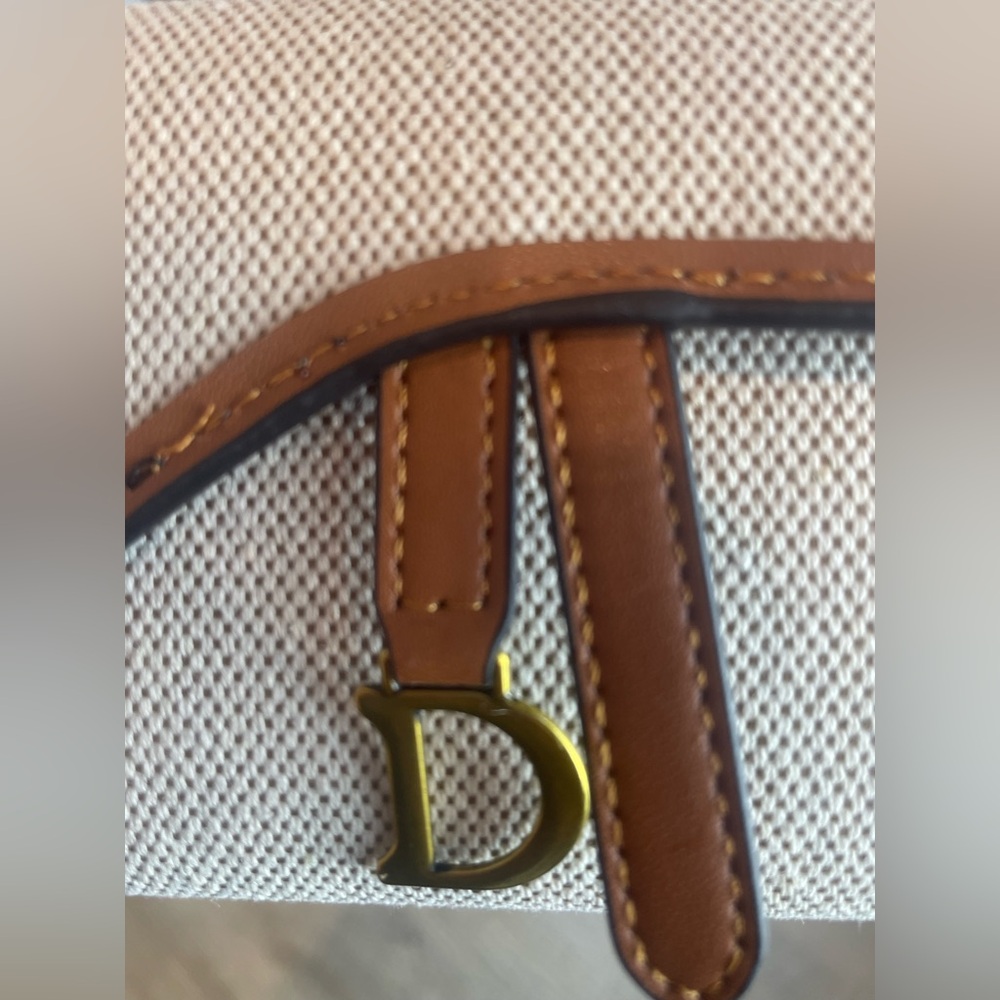 NEW $68 Delano Raffia Fabric Wallet Elegant Cream and Brown Women's Wallet - Picture 7 of 12